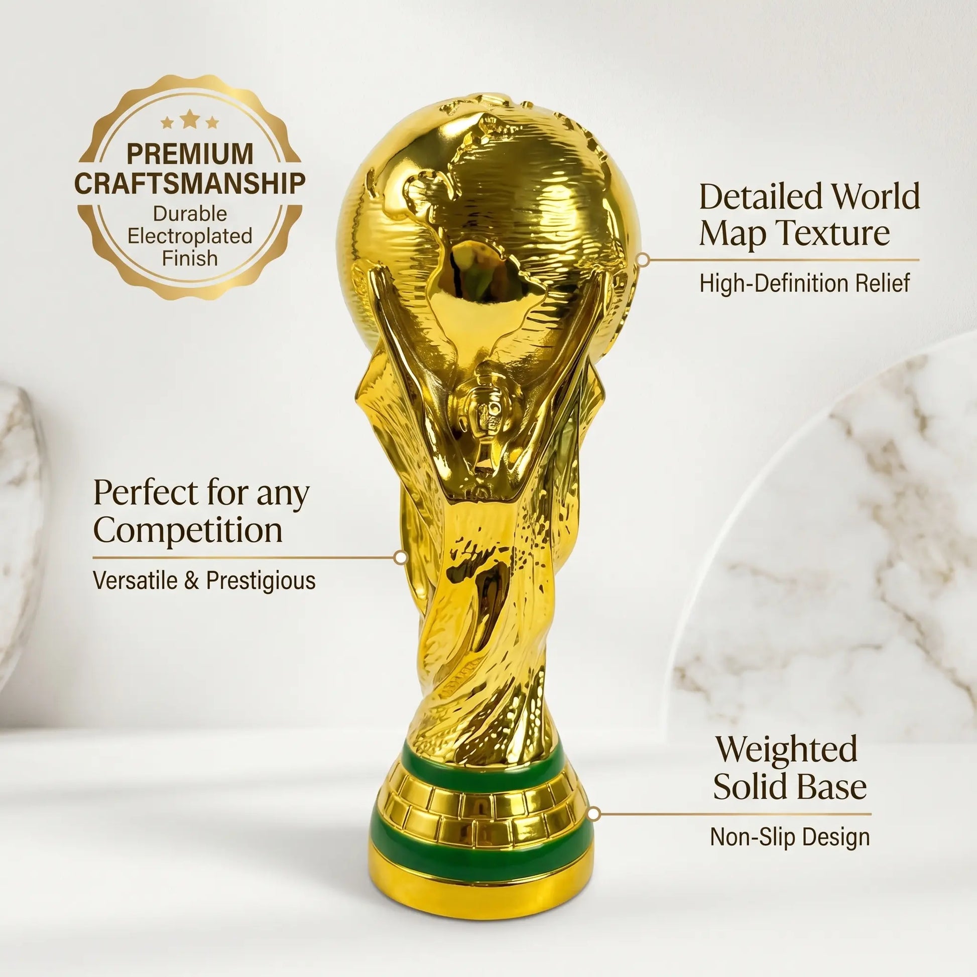 Gold Championship Trophy Cup — Premium Award for Competition, Celebration & Office Decor