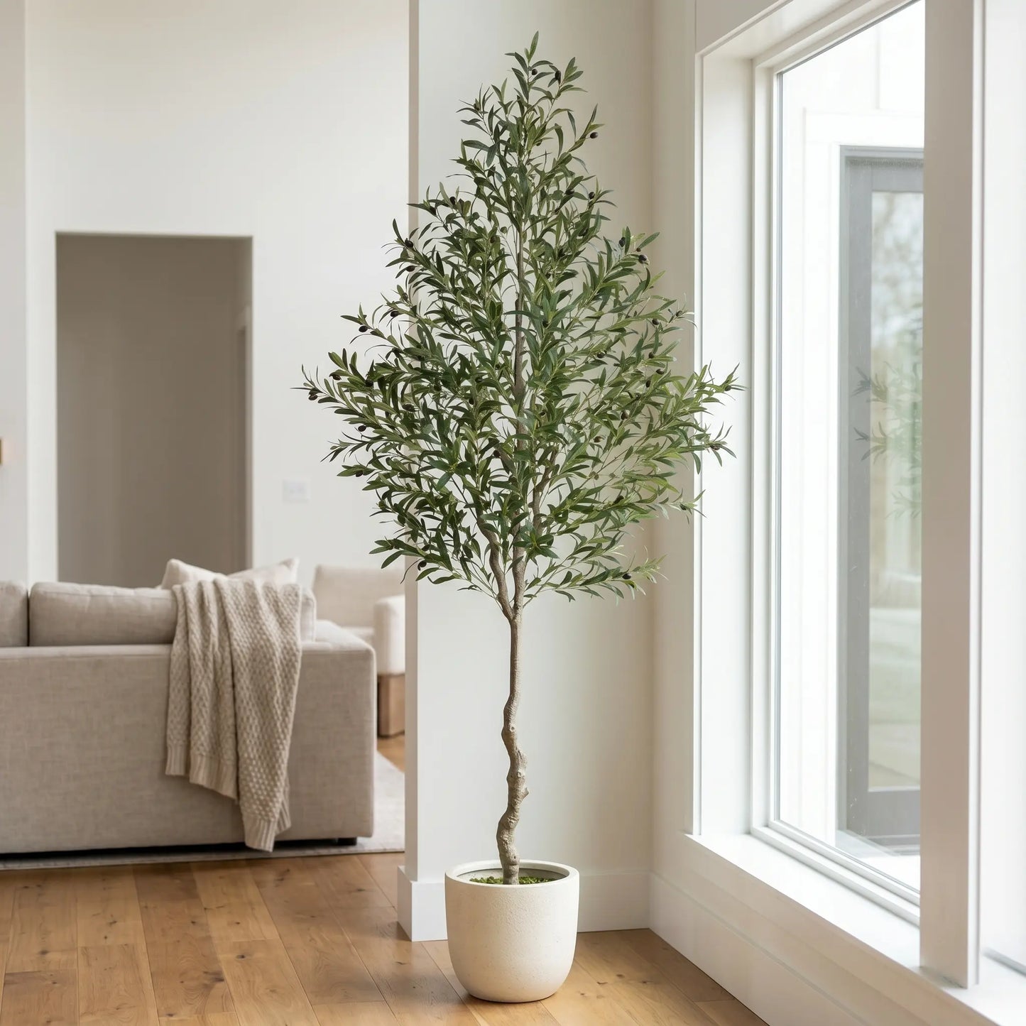 Tall Artificial Olive Tree (6, 7 & 8 Ft) — Realistic Faux Plant for Home & Office Decor