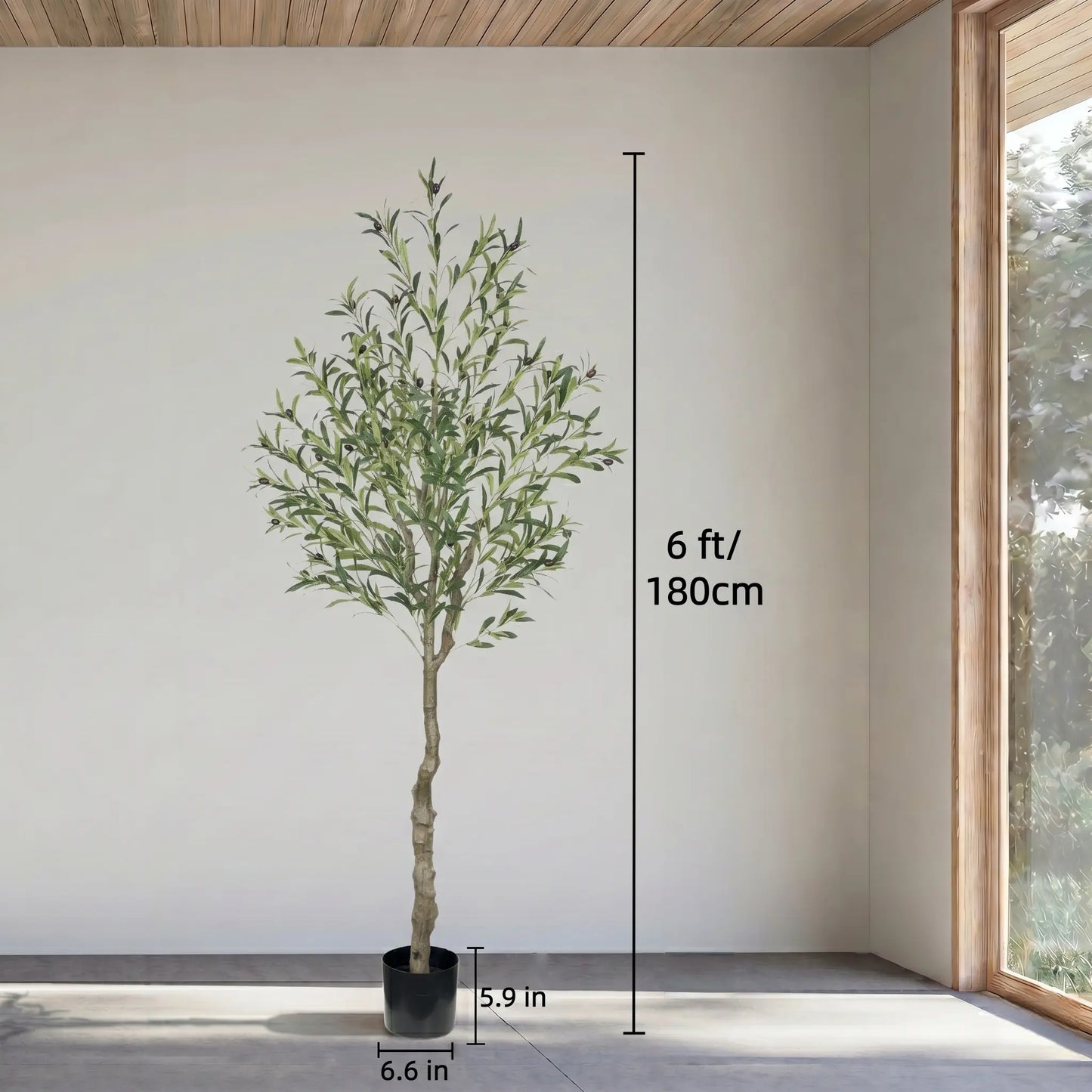 Tall Artificial Olive Tree (6, 7 & 8 Ft) — Realistic Faux Plant for Home & Office Decor