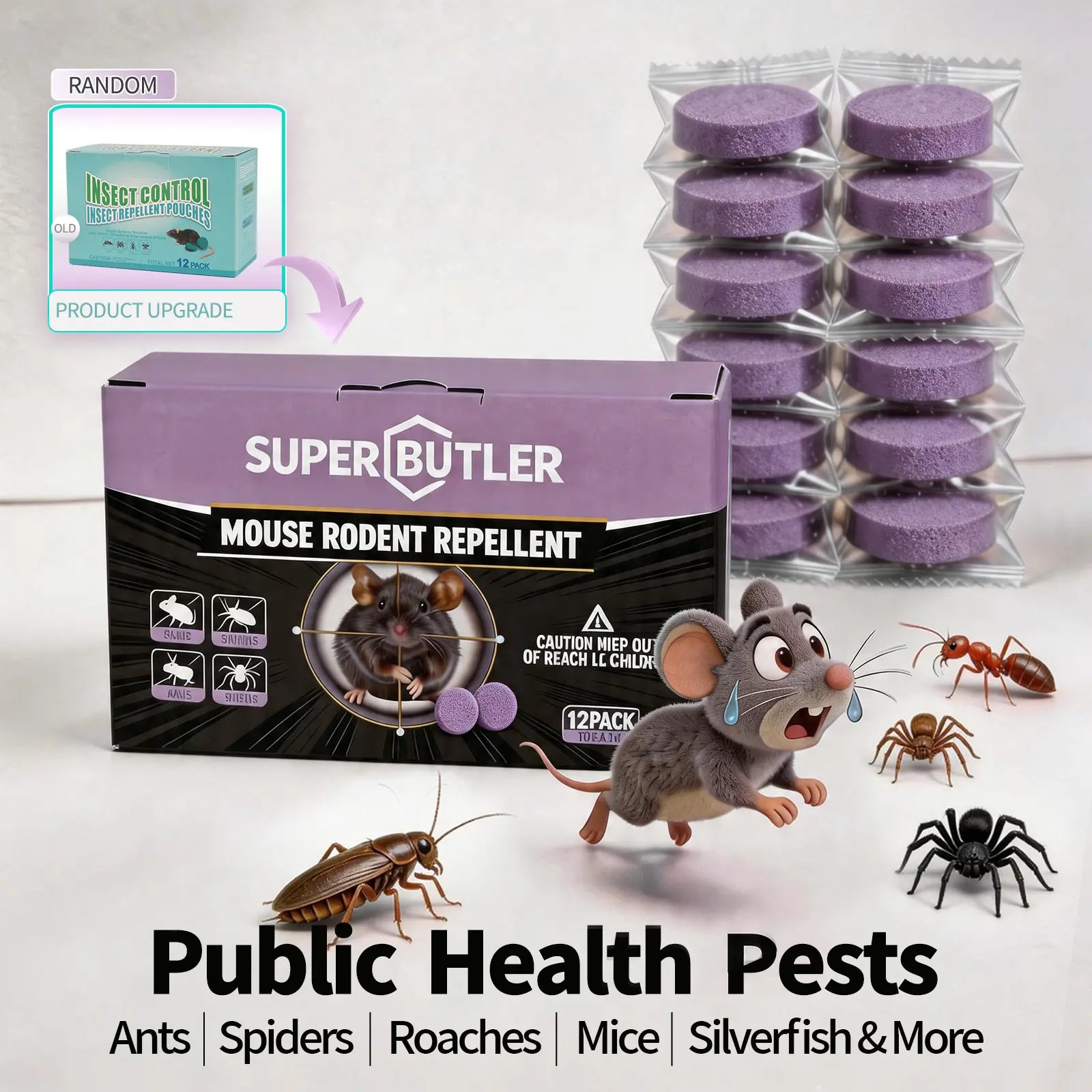 12-Pack Rodent Repellent Balls - Effective Pest Control Solution for Home and Kitchen