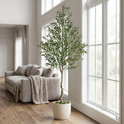 Tall Artificial Olive Tree (6, 7 & 8 Ft) — Realistic Faux Plant for Home & Office Decor