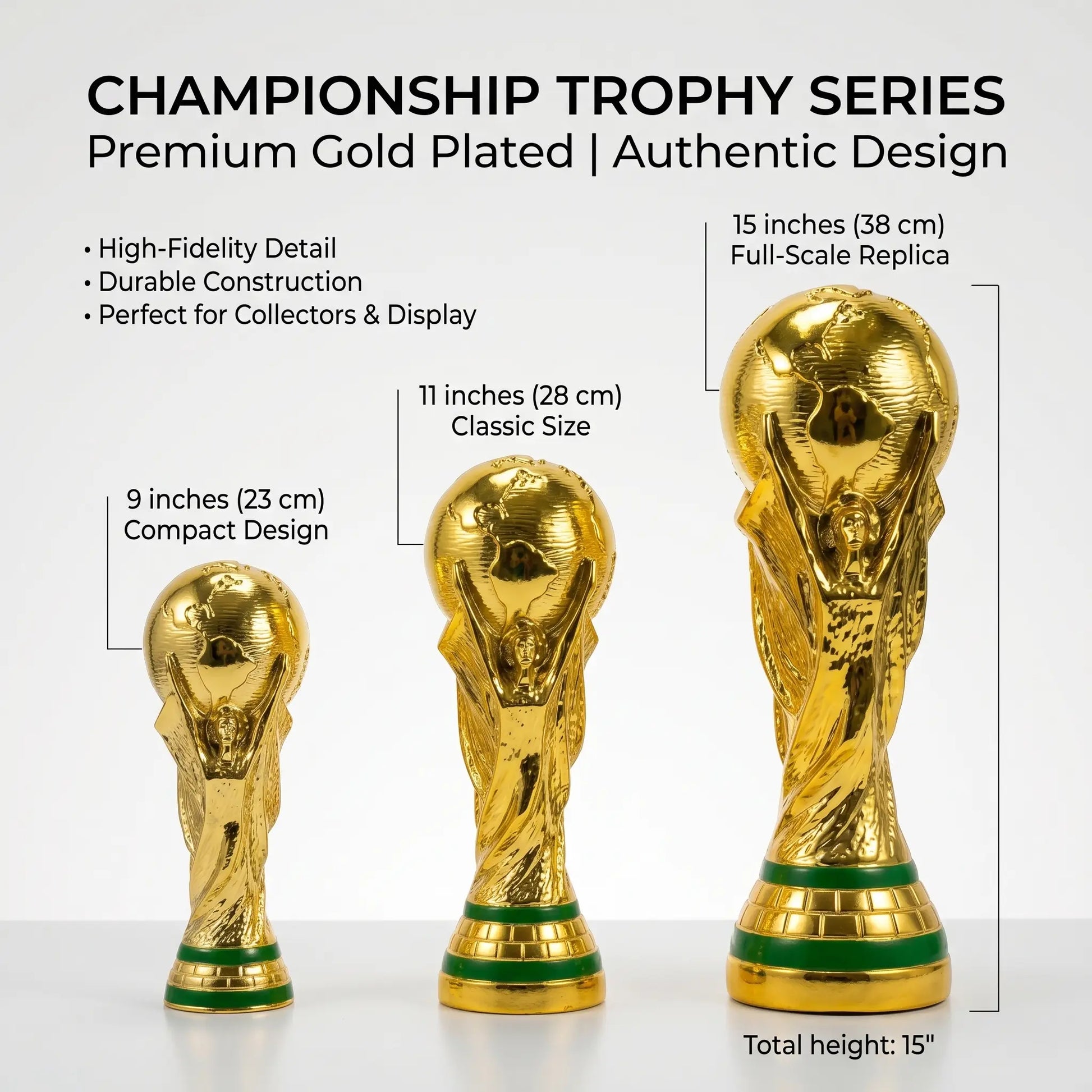 Gold Championship Trophy Cup — Premium Award for Competition, Celebration & Office Decor