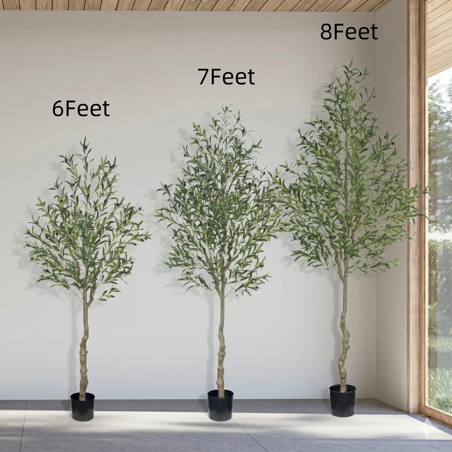 Tall Artificial Olive Tree (6, 7 & 8 Ft) — Realistic Faux Plant for Home & Office Decor