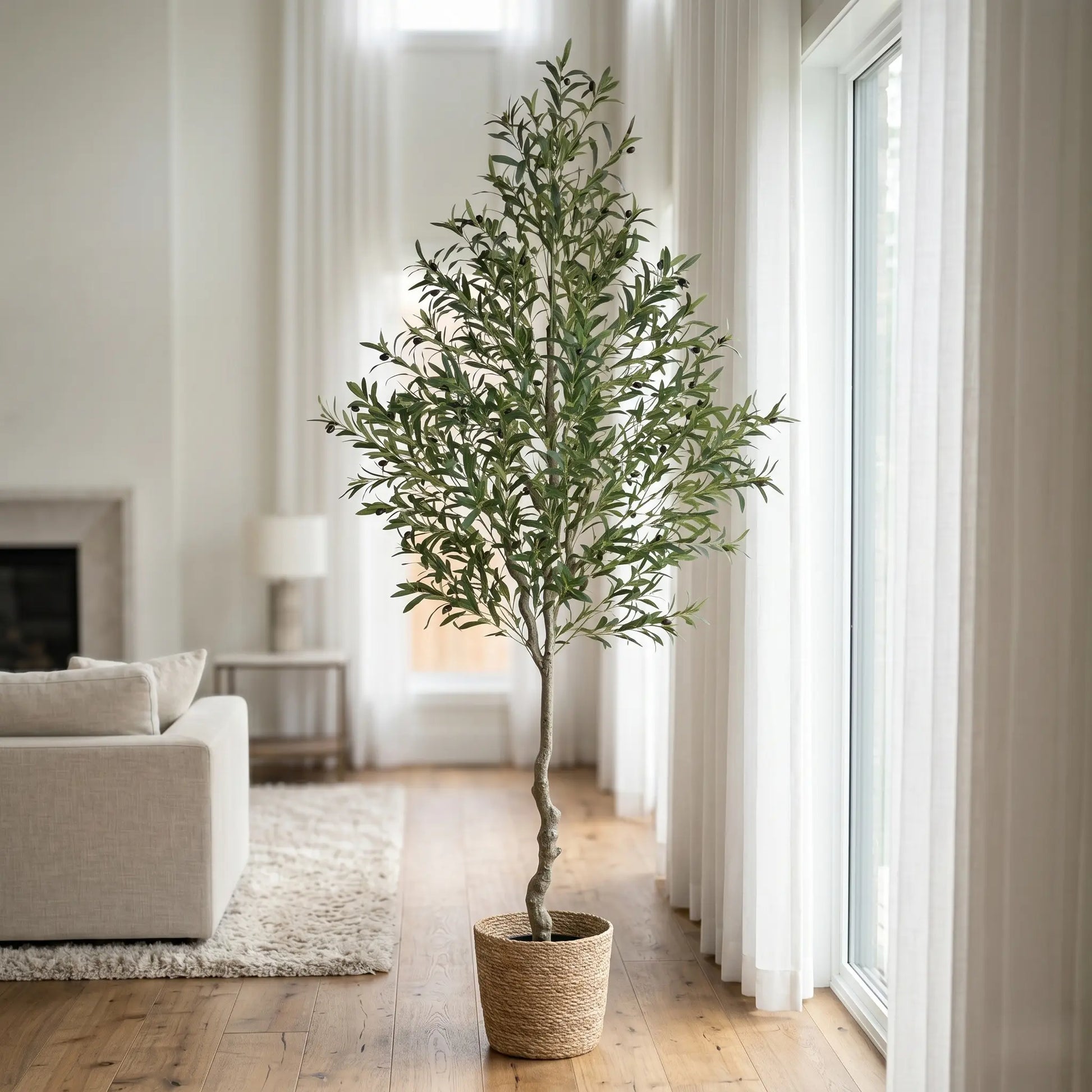 Tall Artificial Olive Tree (6, 7 & 8 Ft) — Realistic Faux Plant for Home & Office Decor