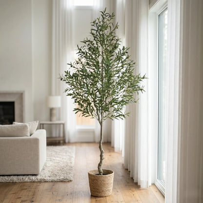 Tall Artificial Olive Tree (6, 7 & 8 Ft) — Realistic Faux Plant for Home & Office Decor