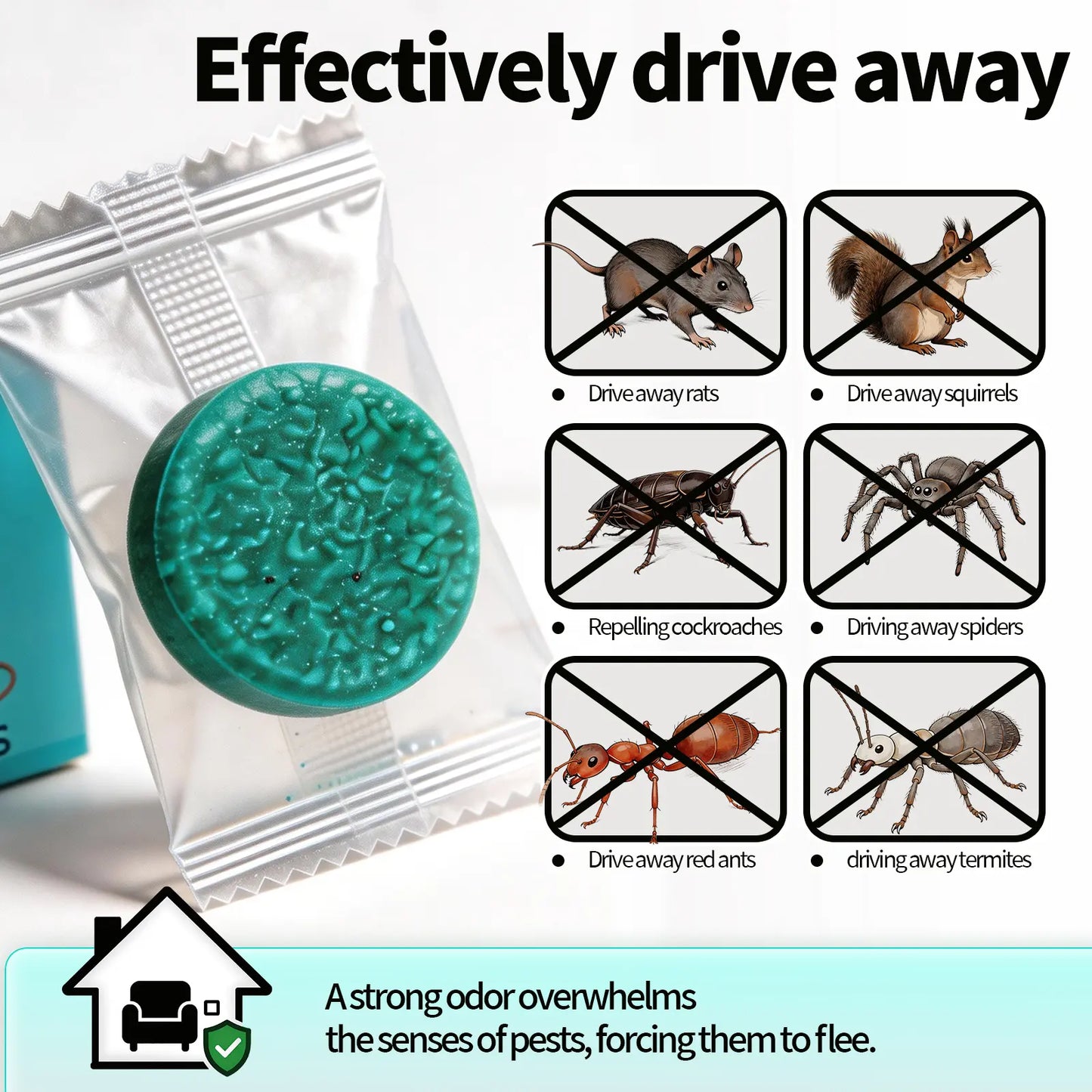 12-Pack Rodent Repellent Balls - Effective Pest Control Solution for Home and Kitchen