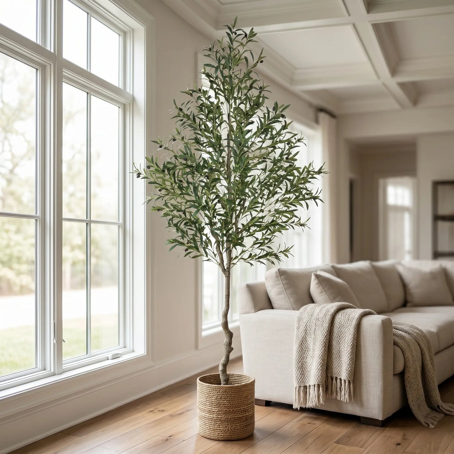Tall Artificial Olive Tree (6, 7 & 8 Ft) — Realistic Faux Plant for Home & Office Decor